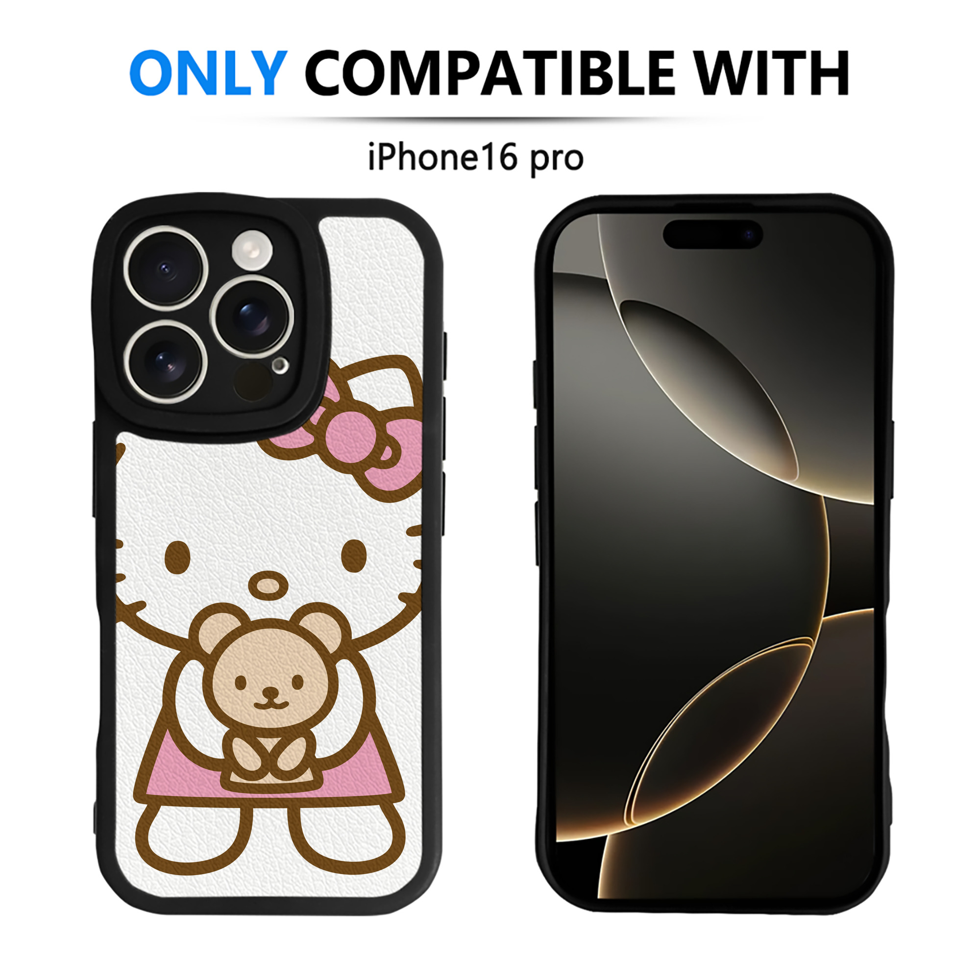 （画像用） Hello Kitty ハローキティ 【iPhone 16シリーズ対応】シリコンスマホケース（レザー調） 材質：シリコン